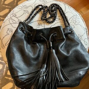 Rebecca Minkoff Black Tassell Tie Handbag..